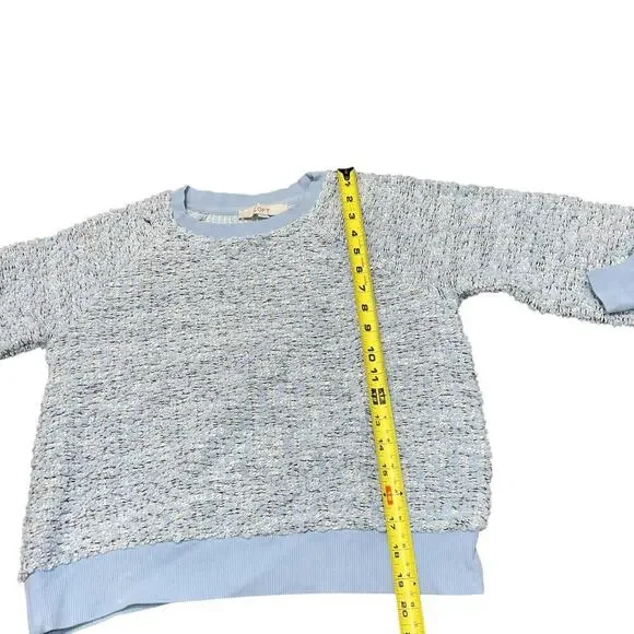 LOFT Women's Blue and White Boucle Knit Sweater Size XS - Picture 5 of 8